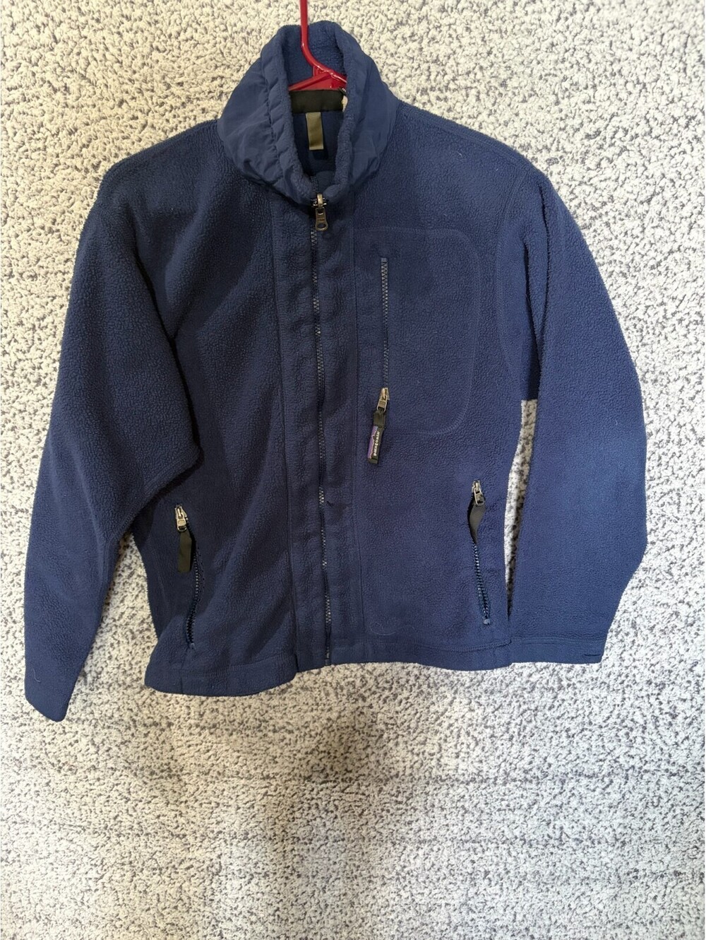 Patagonia Synchilla Fleece Jacket Women XS Navy Blue Full Zip Made USA *FLAW*
